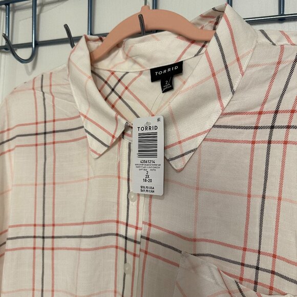 Torrid Drop Shoulder Button-Front Shirt - Picture 8 of 14